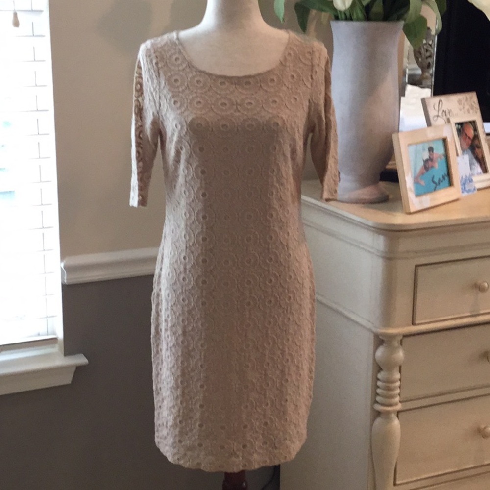 Banana Republic Tan Lace Dress